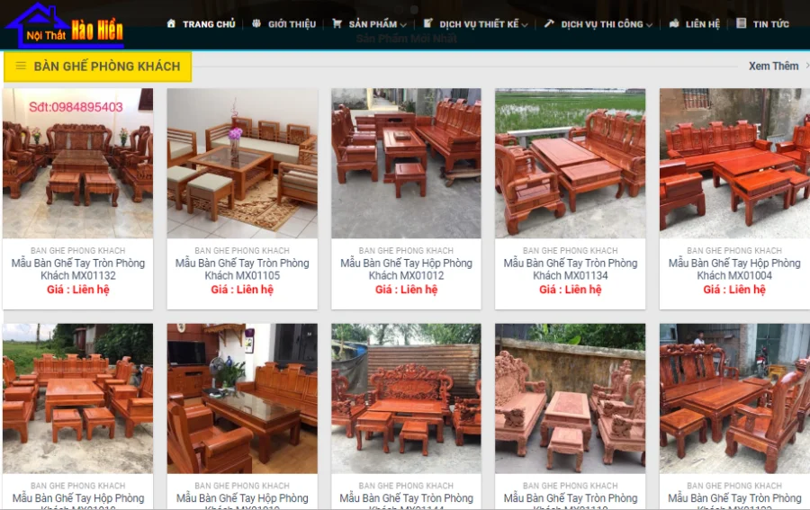 Thiết kế website nội thất trọn gói giá rẻ, uy tín tại Thanh Hóa