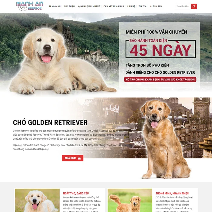 Thiết Kế Website Bán Chó Cảnh MA-197