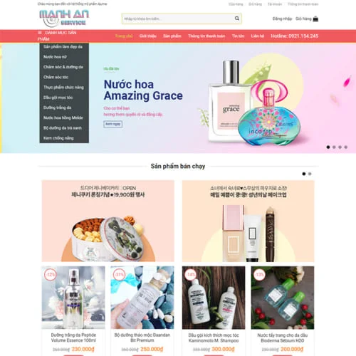 Thiết Kế Website Bán Mỹ Phẩm MA-063