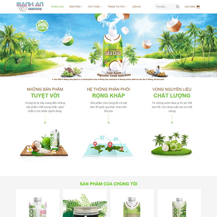 Mẫu Website Bán Sữa Dừa MA-049