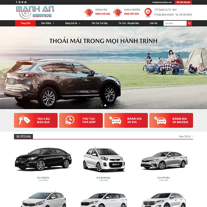 Thiết Kế Website Bán Xe Oto MA-174