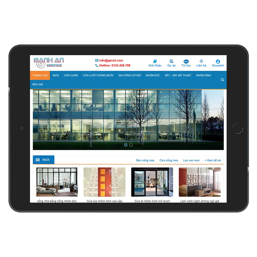 Thiết Kế Website Cơ Khí - Nhôm Kính MA-017