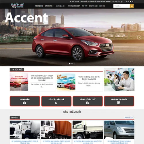 Thiết Kế Website Đại Lý Bán Xe Oto MA-158