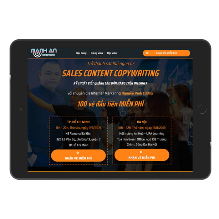 Mẫu Website Đào Tạo Sales MA-052