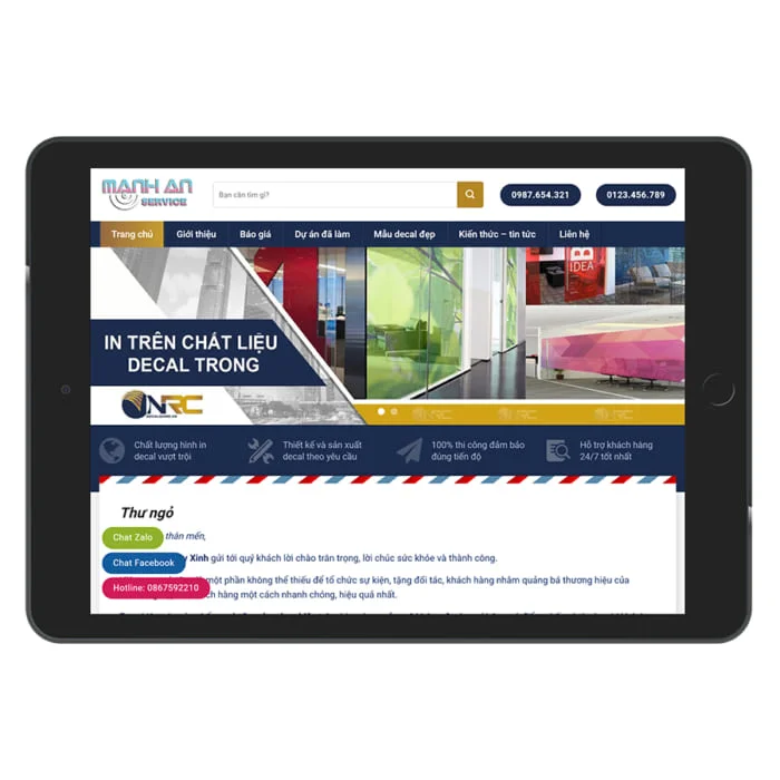 Thiết Kế Website Decal Dán Kính MA-022