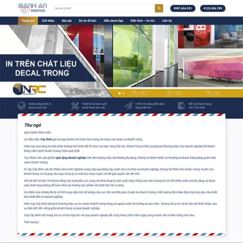 Mẫu Website Decal Dán Kính MA-022