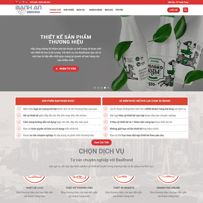 Mẫu Website Dịch Vụ Thiết Kế MA-112