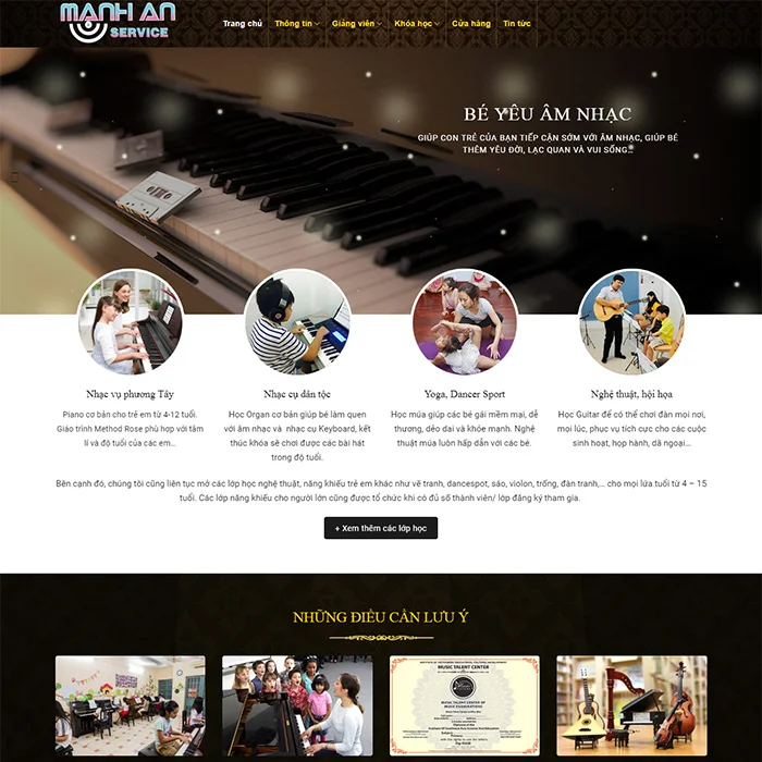 Thiết Kế Website Học Piano, Đào Tạo Năng Khiếu Âm Nhạc MA-072