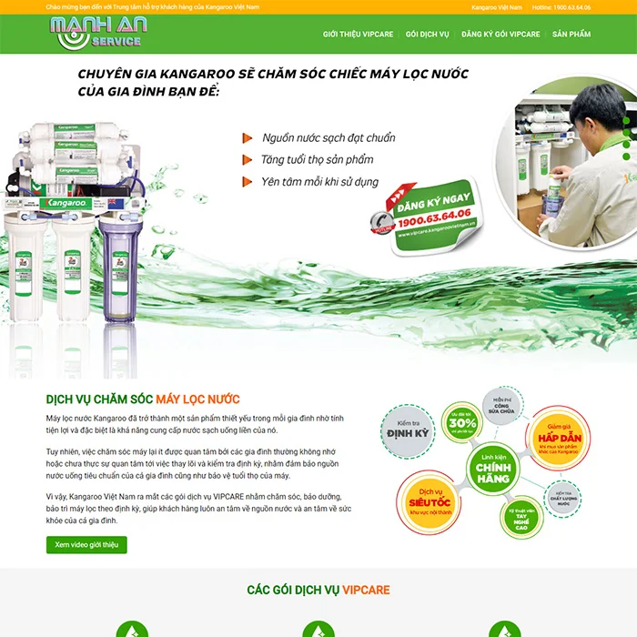 Thiết Kế Website Máy Lọc Nước MA-087