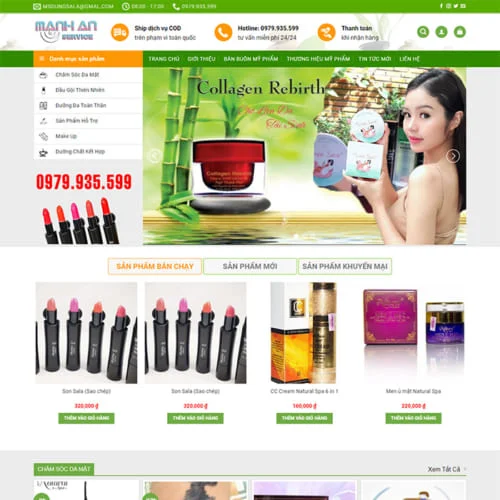 Thiết Kế Website Mỹ Phẩm MA-180