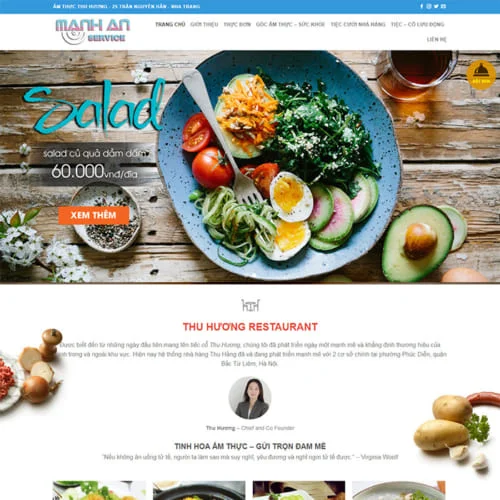 Thiết Kế Website Nhà Hàng, Ẩm Thực MA-066