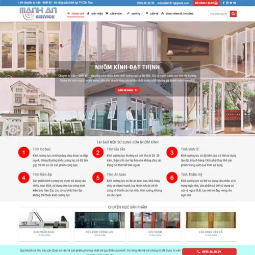 Thiết Kế Website Nhôm Kính MA-167