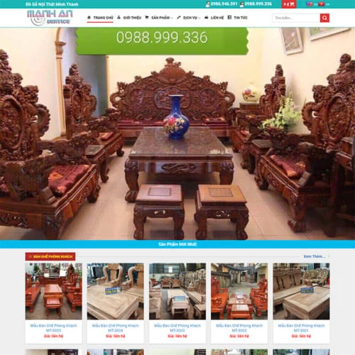 Thiết Kế Website Nội Thất Gỗ Tự Nhiên MA-136