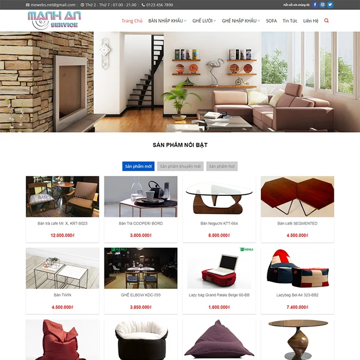 Thiết Kế Website Nội Thất MA-007
