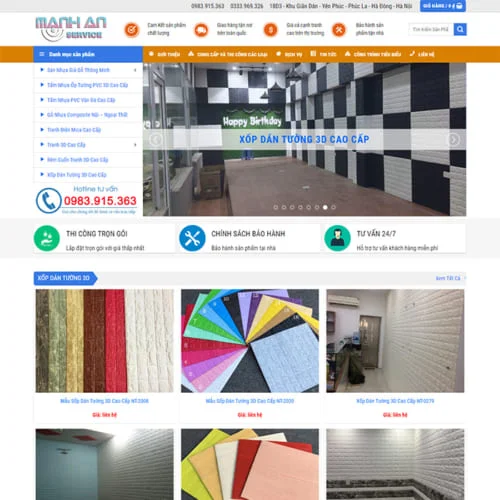Thiết Kế Website Nội Thất Trang Trí 3D MA-168