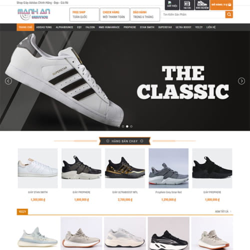 Mẫu Website Shop Bán Giày Adidas MA-097