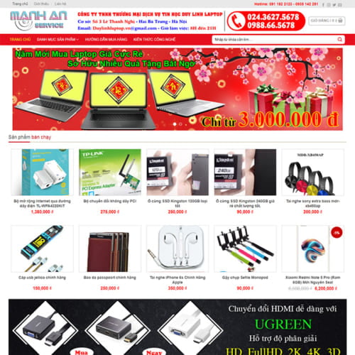 Mẫu Website Shop Phụ Kiện Điện Thoại MA-056