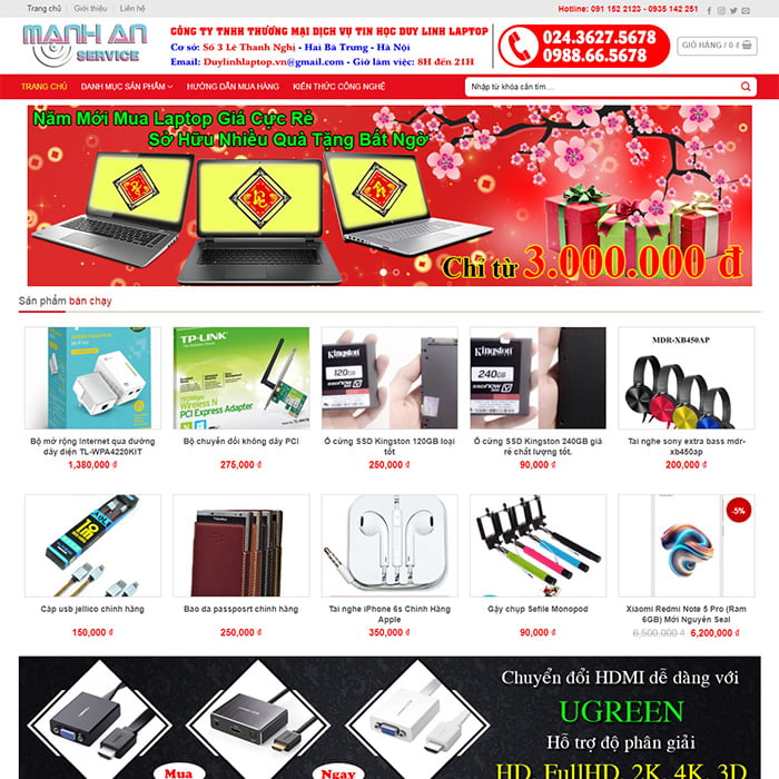 Mẫu Website Shop Phụ Kiện Điện Thoại MA-056