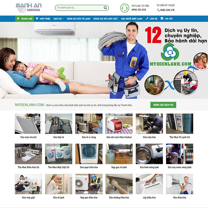 Thiết Kế Website Sửa Điện Lạnh MA-161