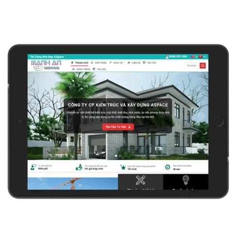 Mẫu Website Thi Công Nhà Đẹp MA-183