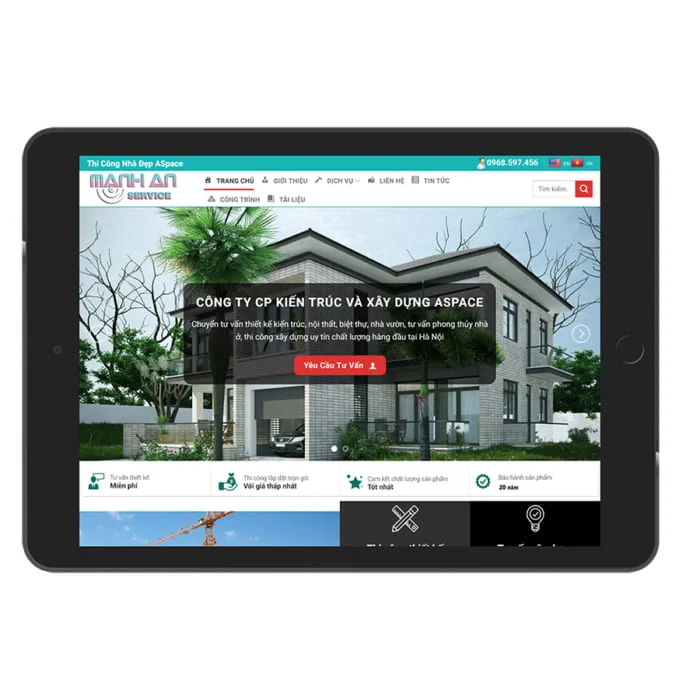 Thiết Kế Website Thi Công Nhà Đẹp MA-183