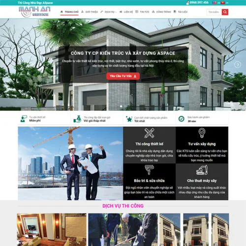 Mẫu Website Thi Công Nhà Đẹp MA-183
