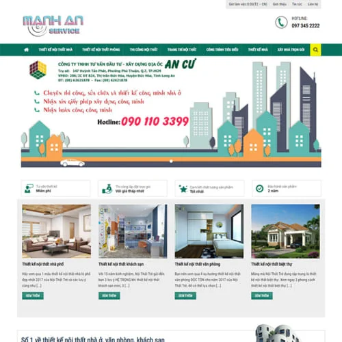 Mẫu Website Thiết Kế Kiến Trúc, Nội Thất MA-069