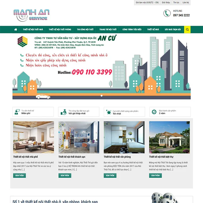 Thiết Kế Website Thiết Kế Kiến Trúc, Nội Thất MA-069