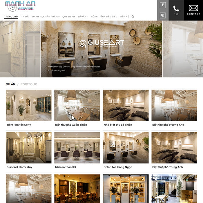 Mẫu Website Thiết kế nội thất, bán nội thất MA-033