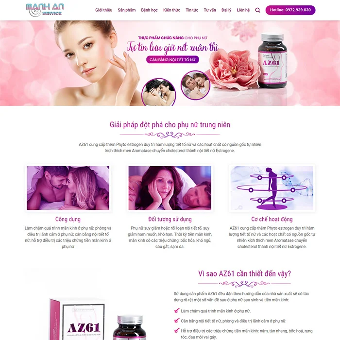 Thiết Kế Website Thực Phẩm Chức Năng MA-110