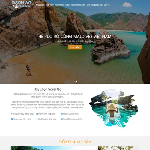 Mẫu Website Tour Du Lịch, Kiến Thức Du Lịch MA-028