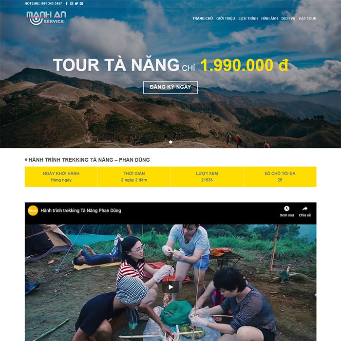 Mẫu Website Tour Du Lịch MA-080