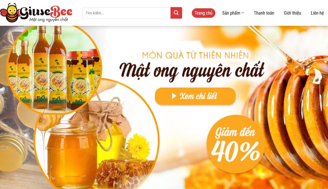 Thiết Kế Website Bán Mật Ong, Thực Phẩm Chức Năng MA-003