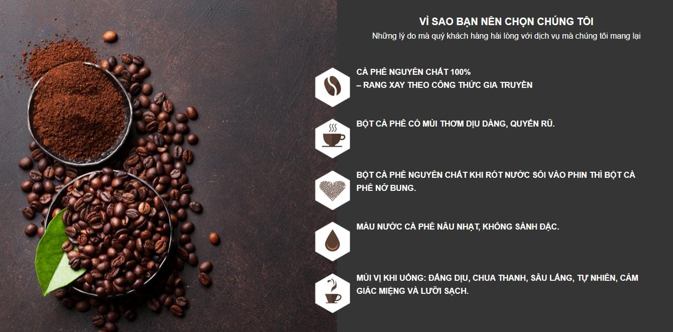 Thiết Kế Website Bán Nguyên Liệu Cafe - Cafe Rang Xay MA-014