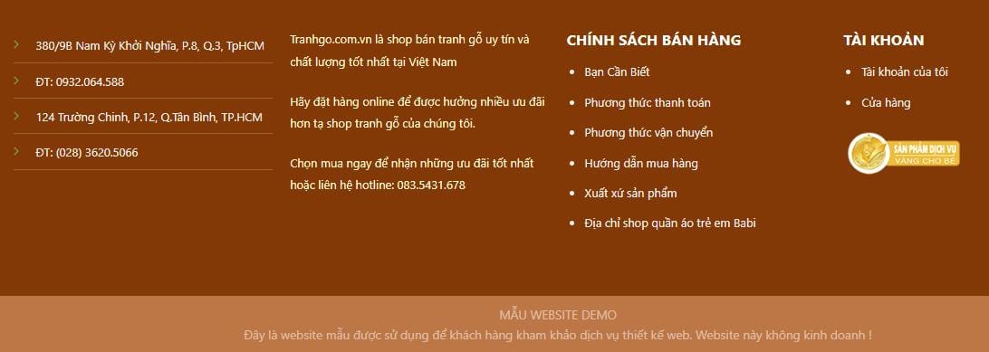 Thiết Kế Website Bán Tranh Gỗ MA-101