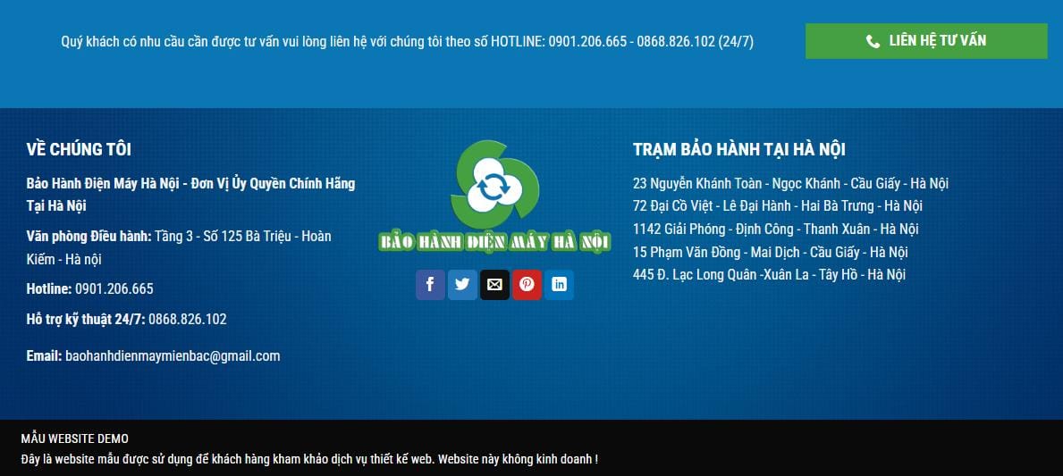 Thiết Kế Website Bảo Hành Điện Máy MA-113