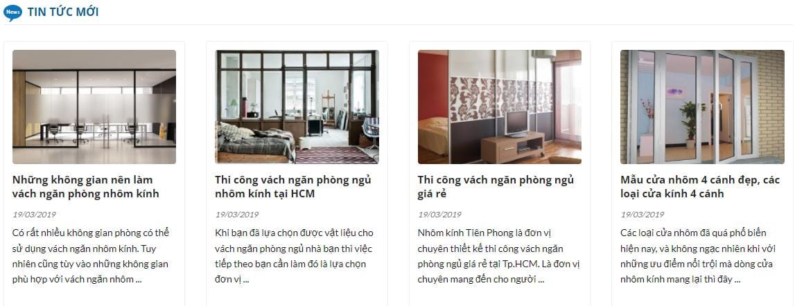 Thiết Kế Website Cơ Khí - Nhôm Kính MA-017