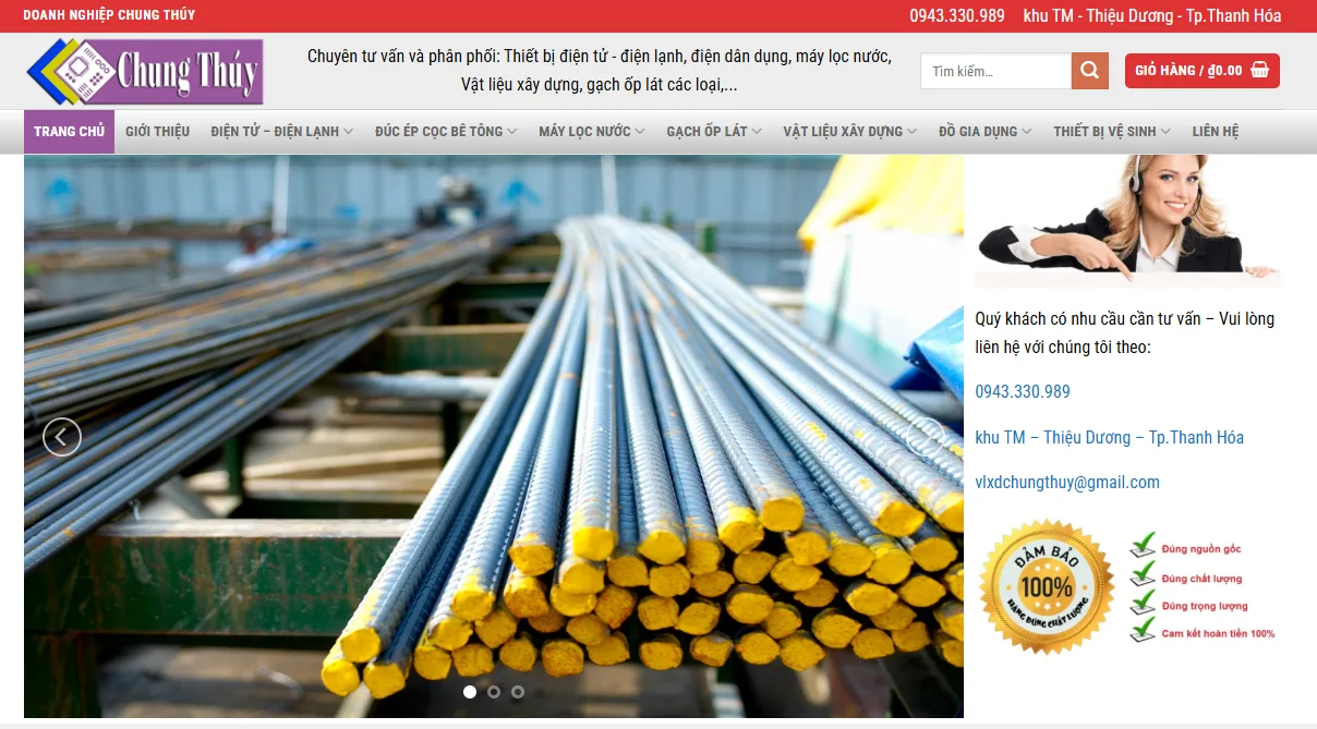 Thiết Kế Website Đồ Điện Tử, Vật Liệu Xây Dựng MA-131