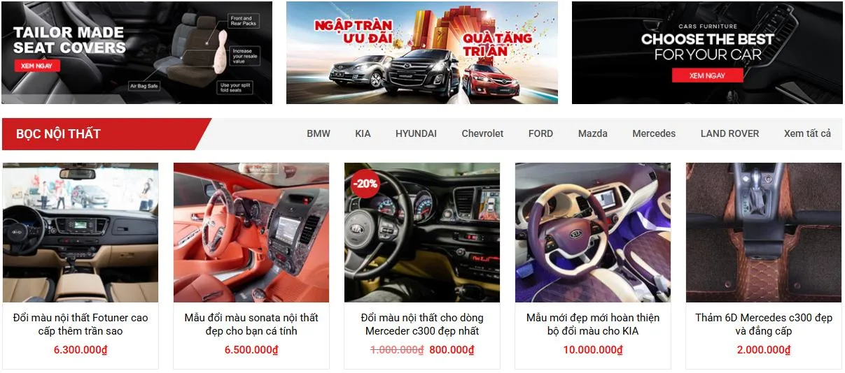 Thiết Kế Website Nội Thất Oto MA-070