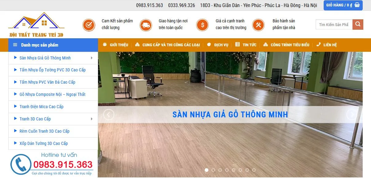 Thiết Kế Website Nội Thất Trang Trí 3D MA-168