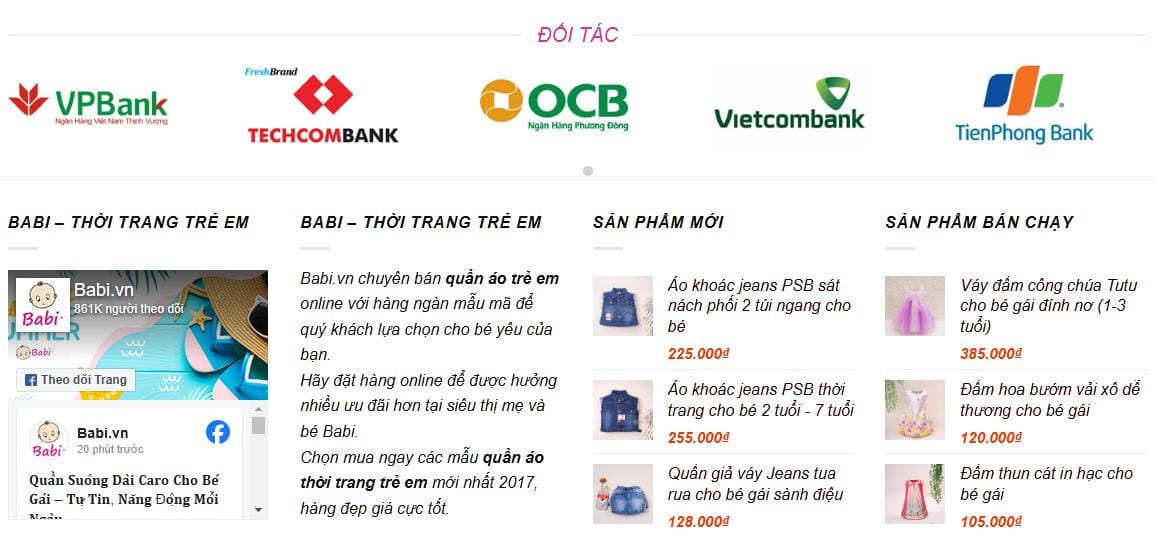 Thiết kế website Quần Áo - Thời Trang Trẻ Em MA-001