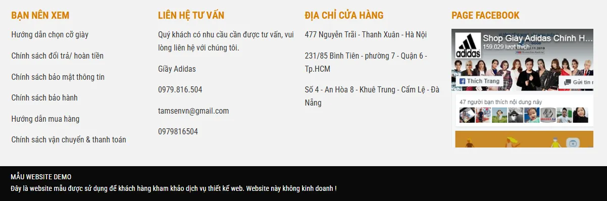 Thiết Kế Website Shop Giày Adidas MA-145