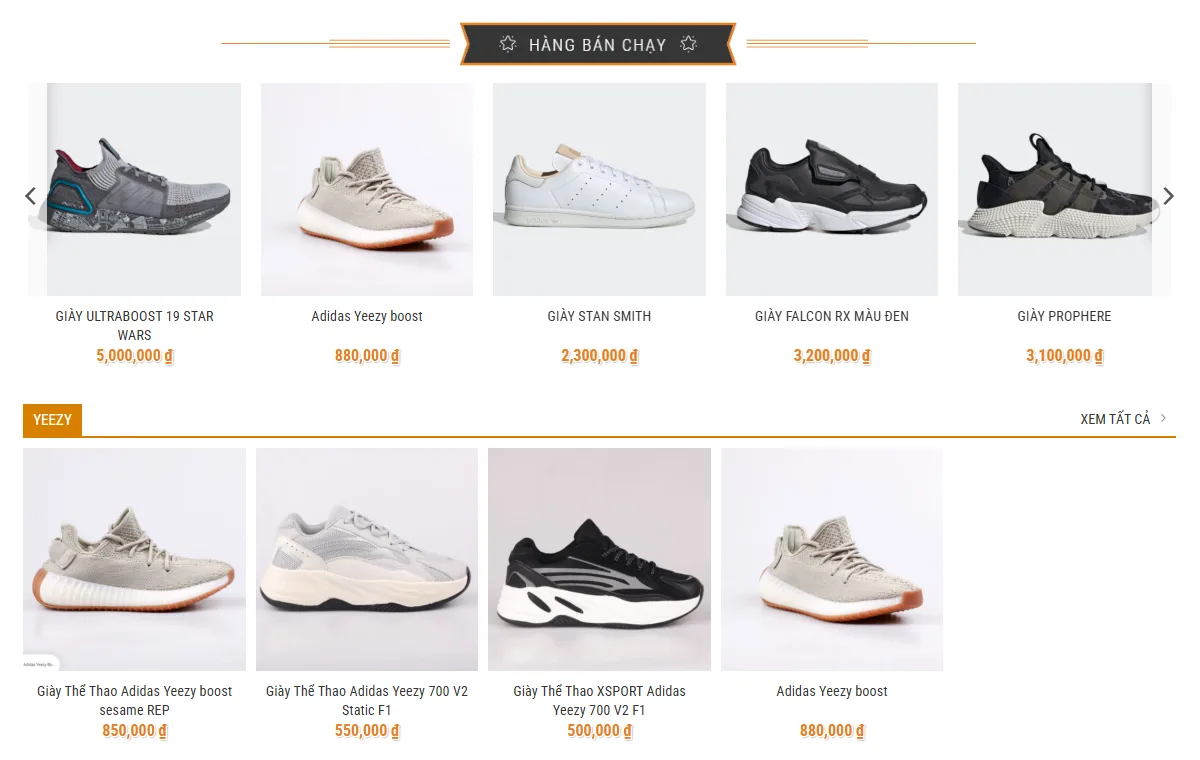 Thiết Kế Website Shop Giày Adidas MA-145