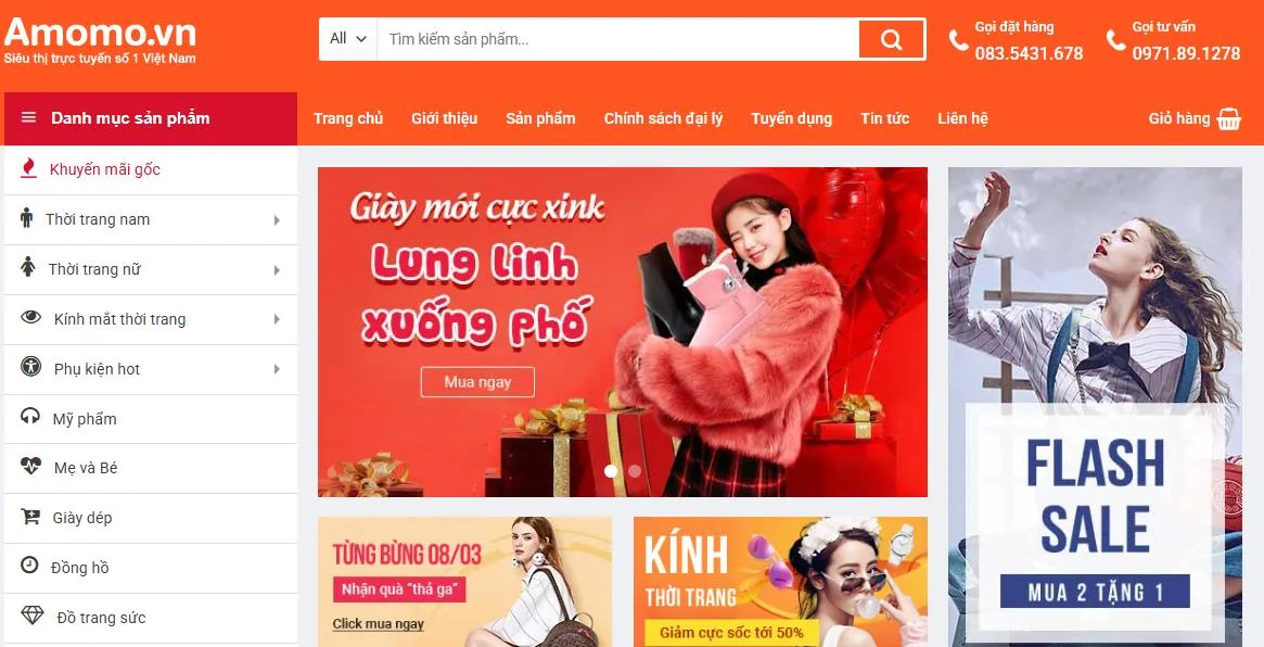 Thiết Kế Website Shop Thời Trang - Phụ Kiện MA-075