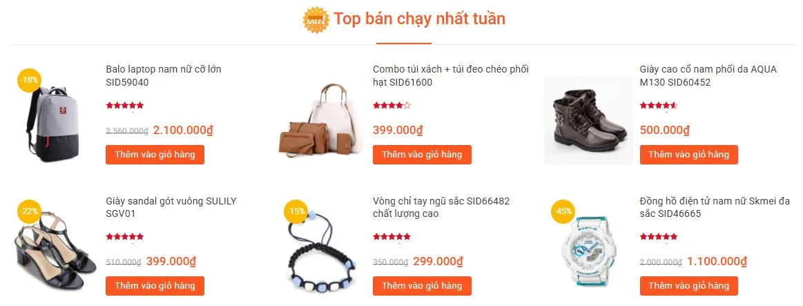 Thiết Kế Website Shop Thời Trang - Phụ Kiện MA-075