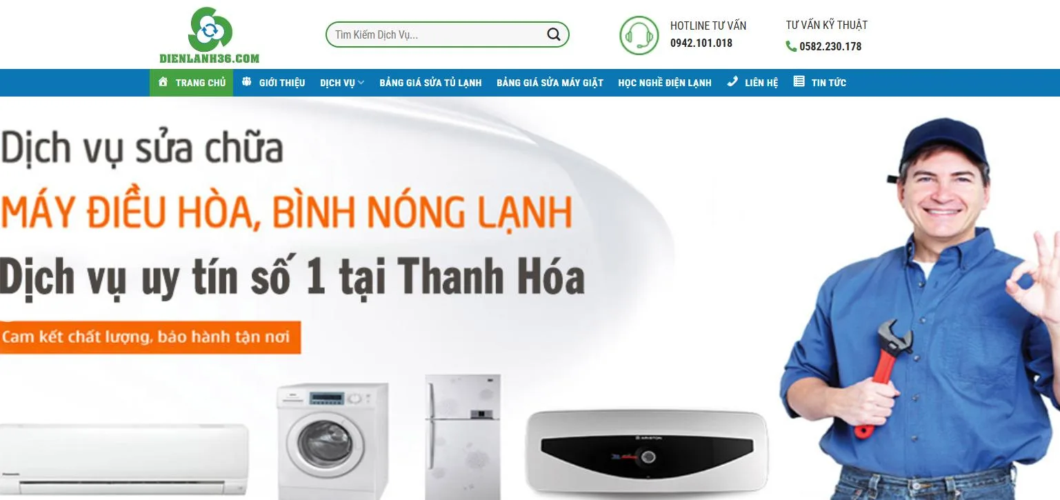 Thiết Kế Website Sửa Điện Lạnh MA-161
