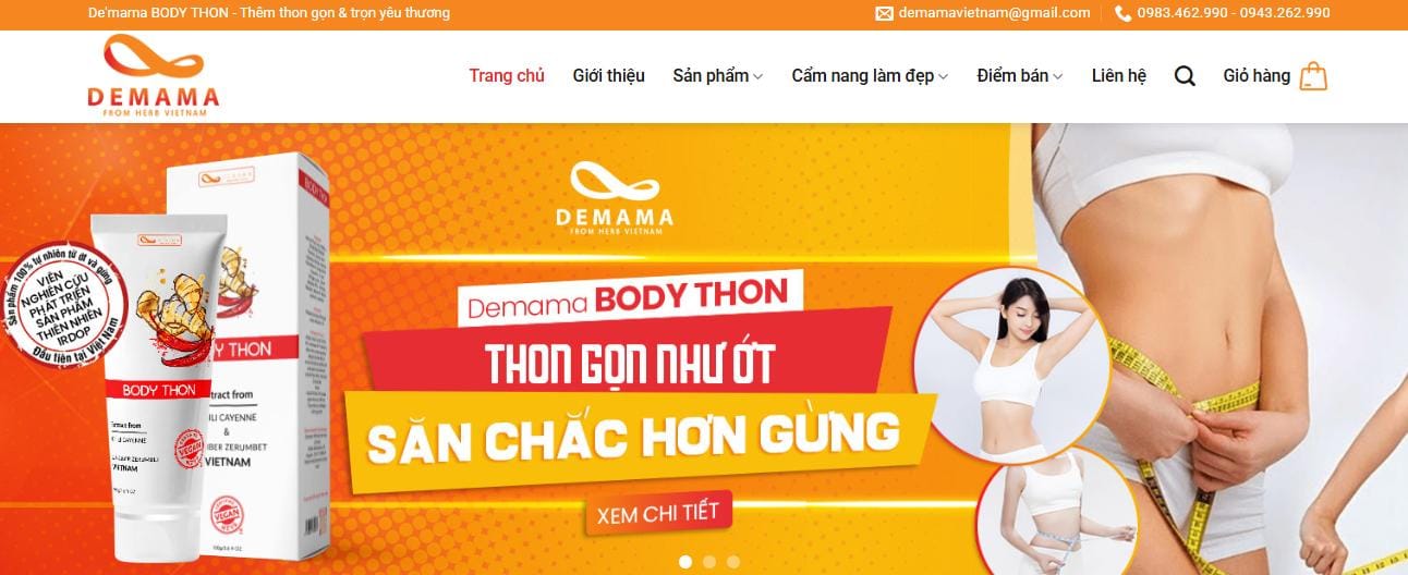 Thiết Kế Website Thực Phẩm Chức Năng MA-109