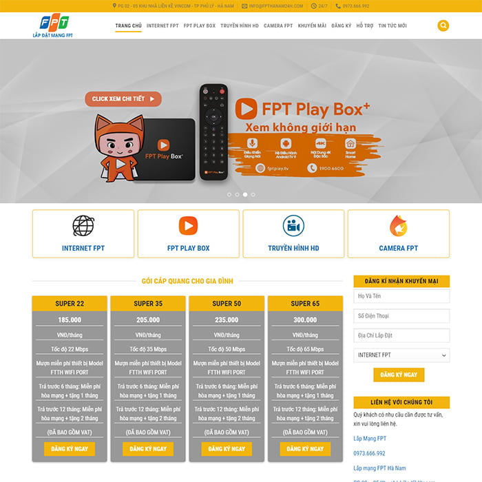 Mẫu Website Lắp Mạng Internet FPT MA-215