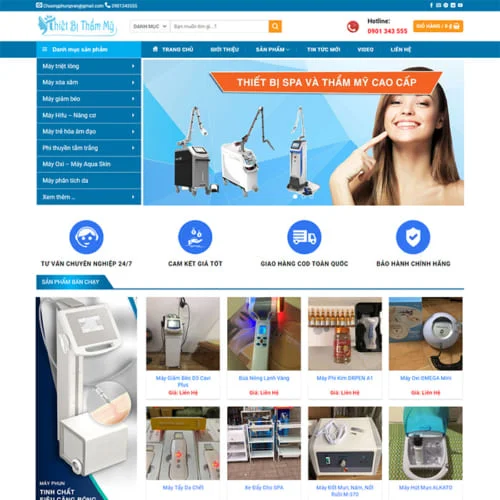 Thiết Kế Website Thiết Bị Thẩm Mỹ MA-216