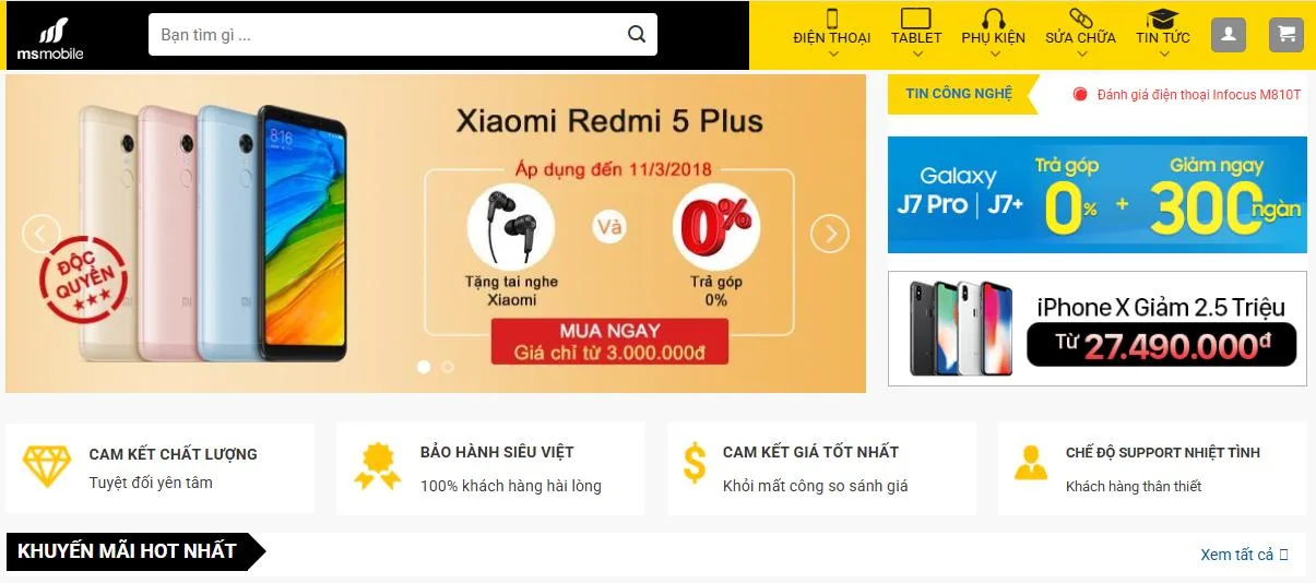 Thiết Kế Website Bán Điện Thoại MA-209